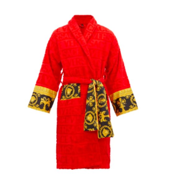 Versace Other - Unisex Versace Red I Heart Baroque Bathrobe Size Medium